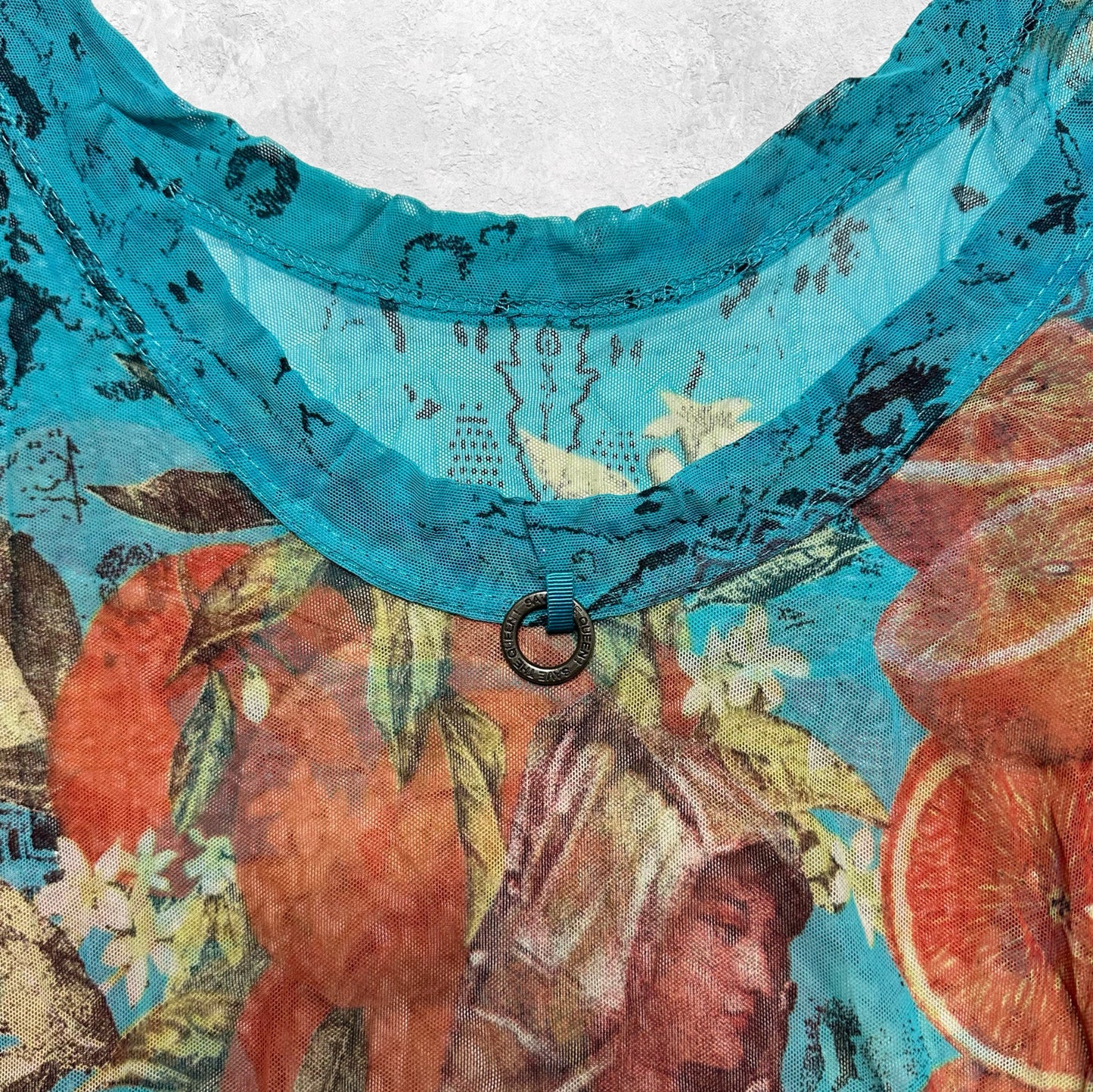 Save The Queen Mesh Graphic Long Sleeve Top