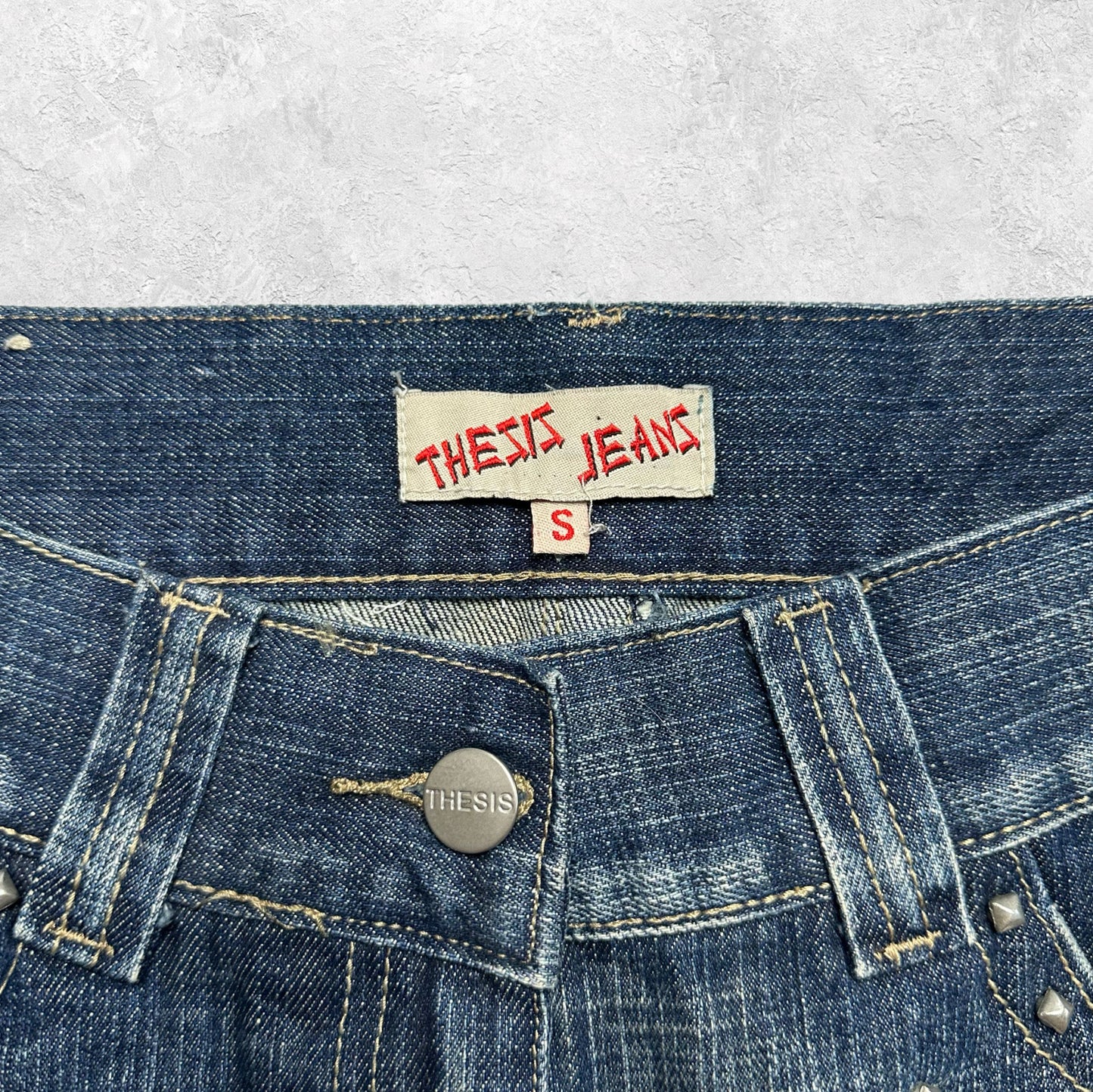 Thesis Jeans Studded Denim Micro Mini Skirt