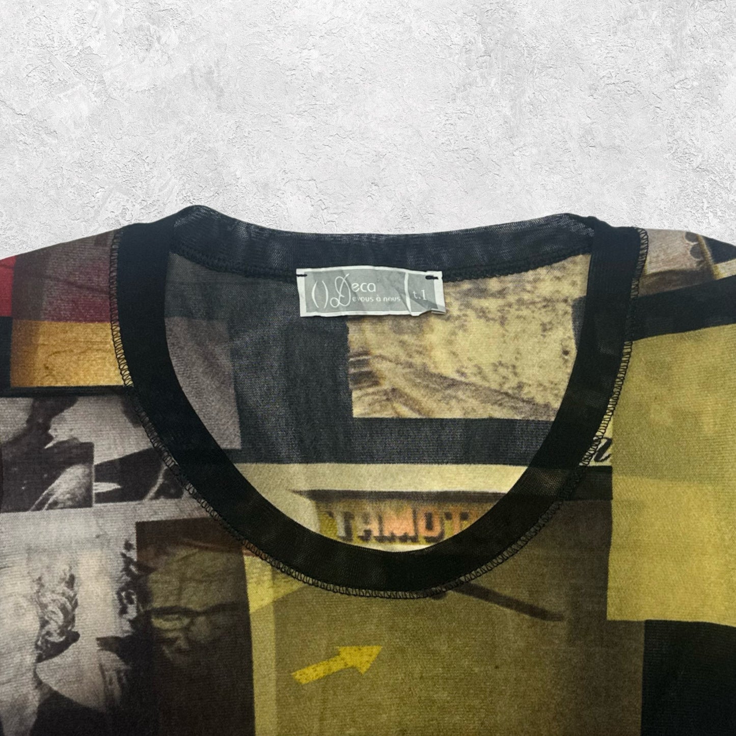 Deca De Vous A Nous Euro Mesh Graphic Long Sleeve Top