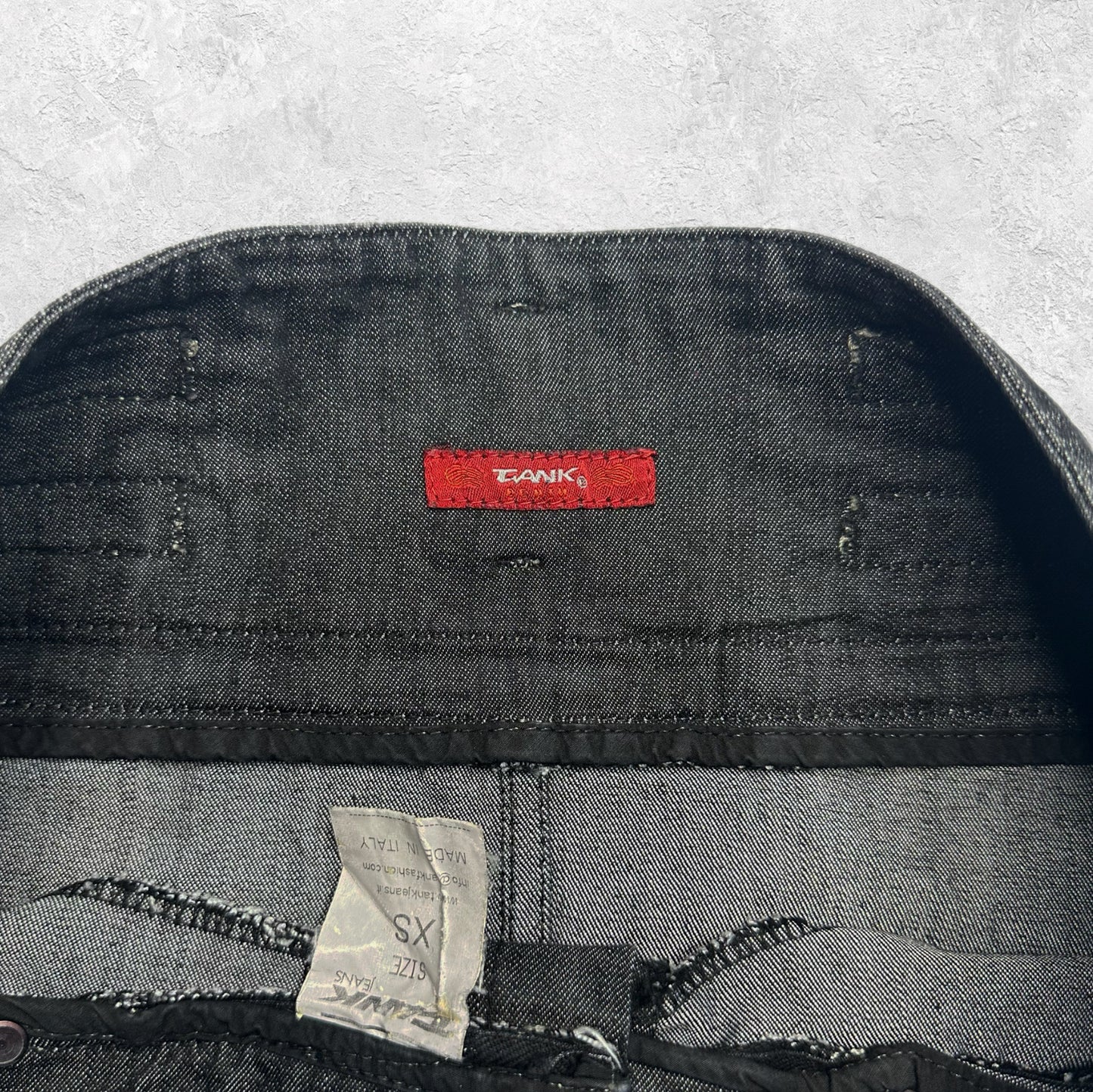 Tank Black Denim Zipper Micro Mini Skirt