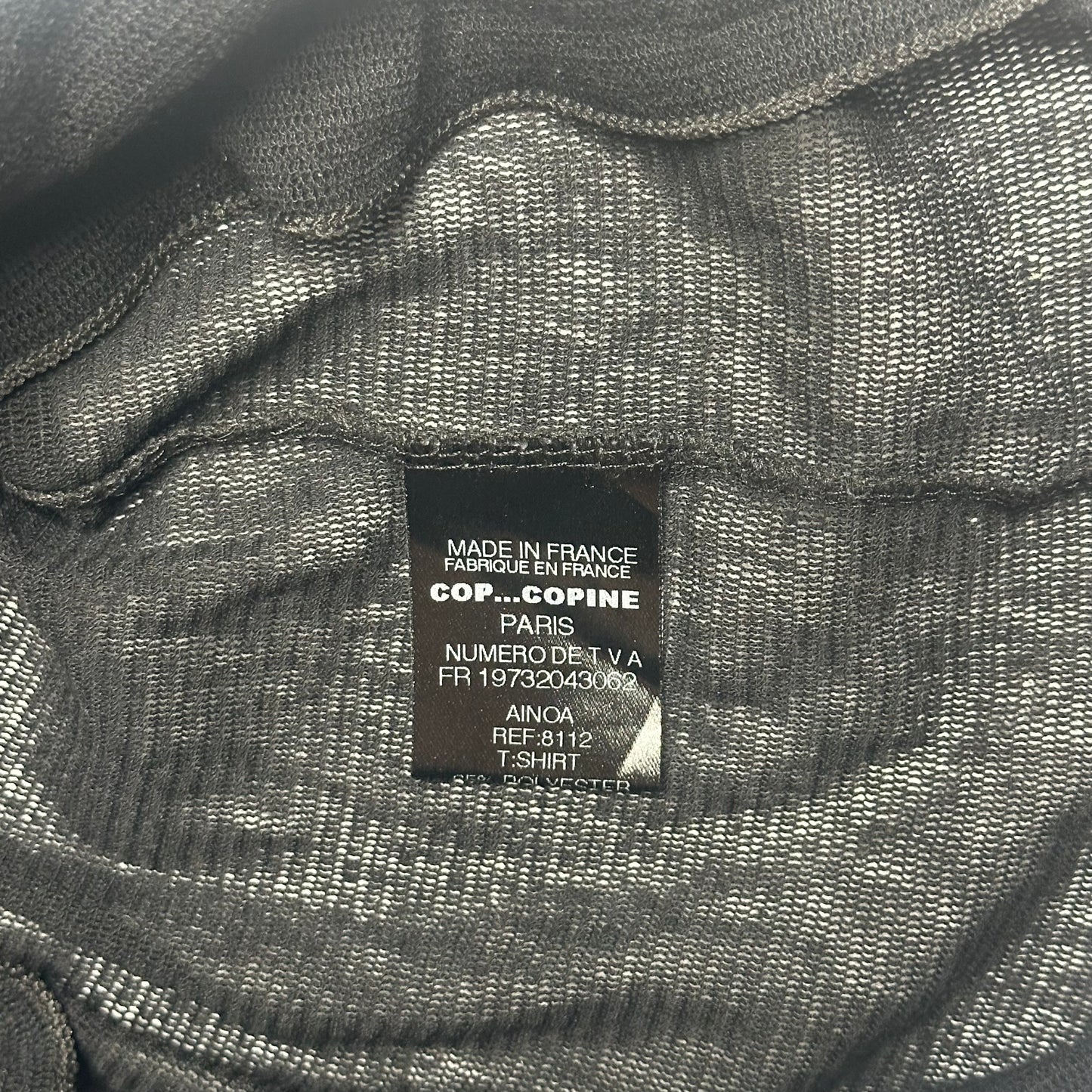 Cop Copine Basic Black Mesh Long Sleeve Top