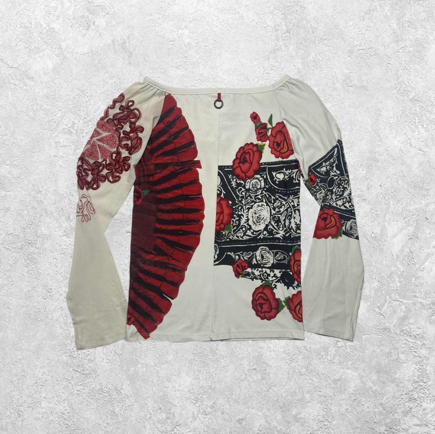 Save The Queen "Viva La Vida" Rose Graphic Long Sleeve Top