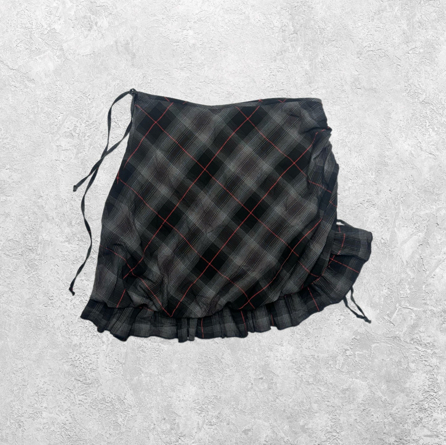 Cop Copine “Susan Jupe” Ruched Plaid Skirt
