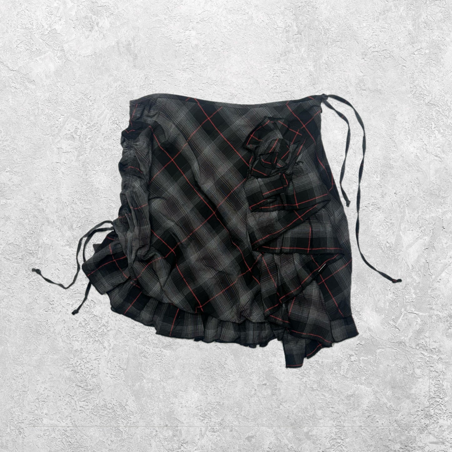 Cop Copine “Susan Jupe” Ruched Plaid Skirt