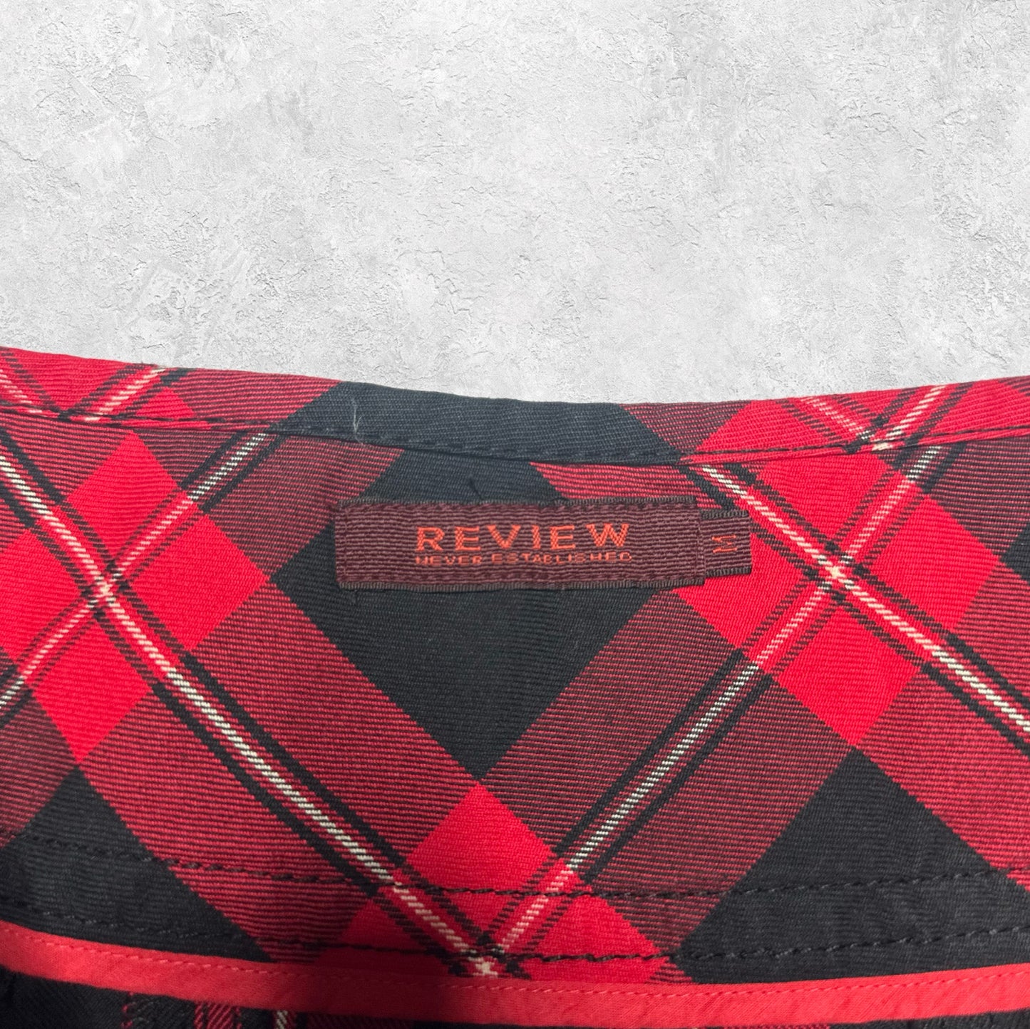 Review Red Pleated Plaid Mini Skirt