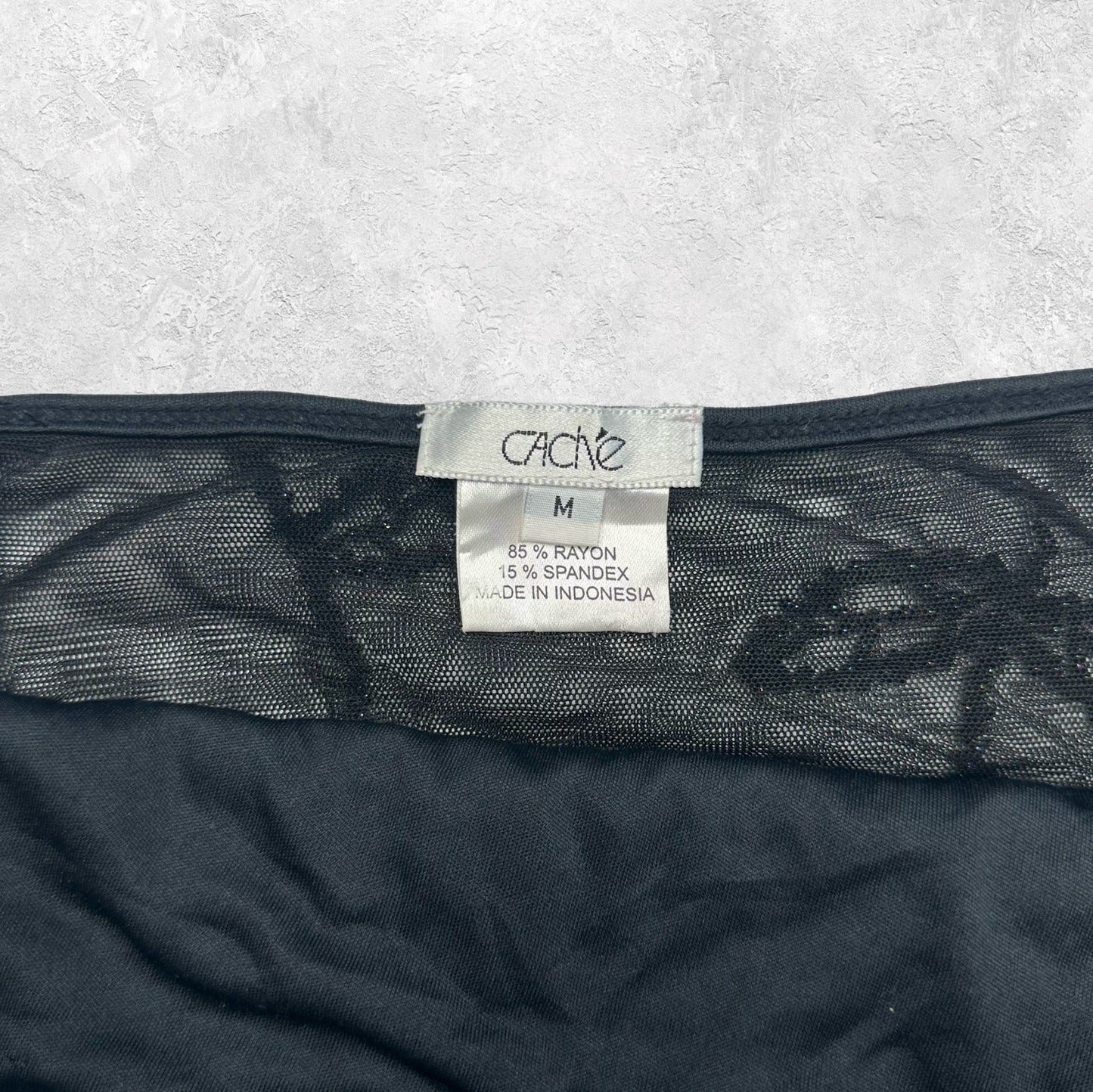 Cache Beaded Rose Mesh Cami Top