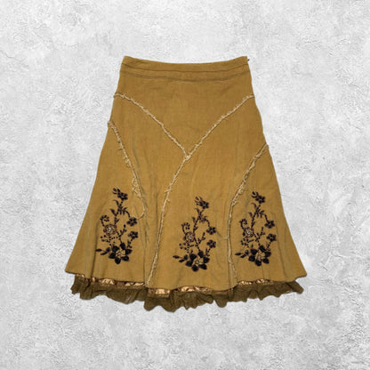 Sassy Corduroy Flowy Midi Skirt