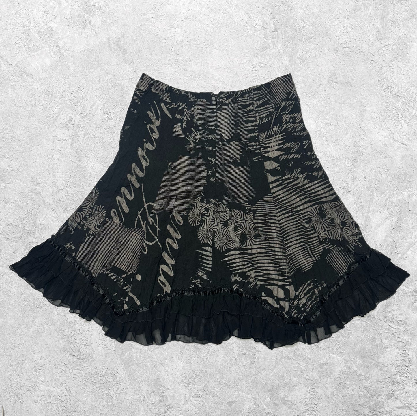 Euro Graphic Flowy Midi Skirt