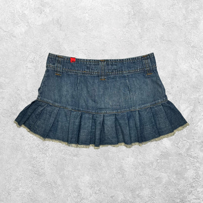 Yes!Miss Jeans Blue Denim Pleated Mini Skirt