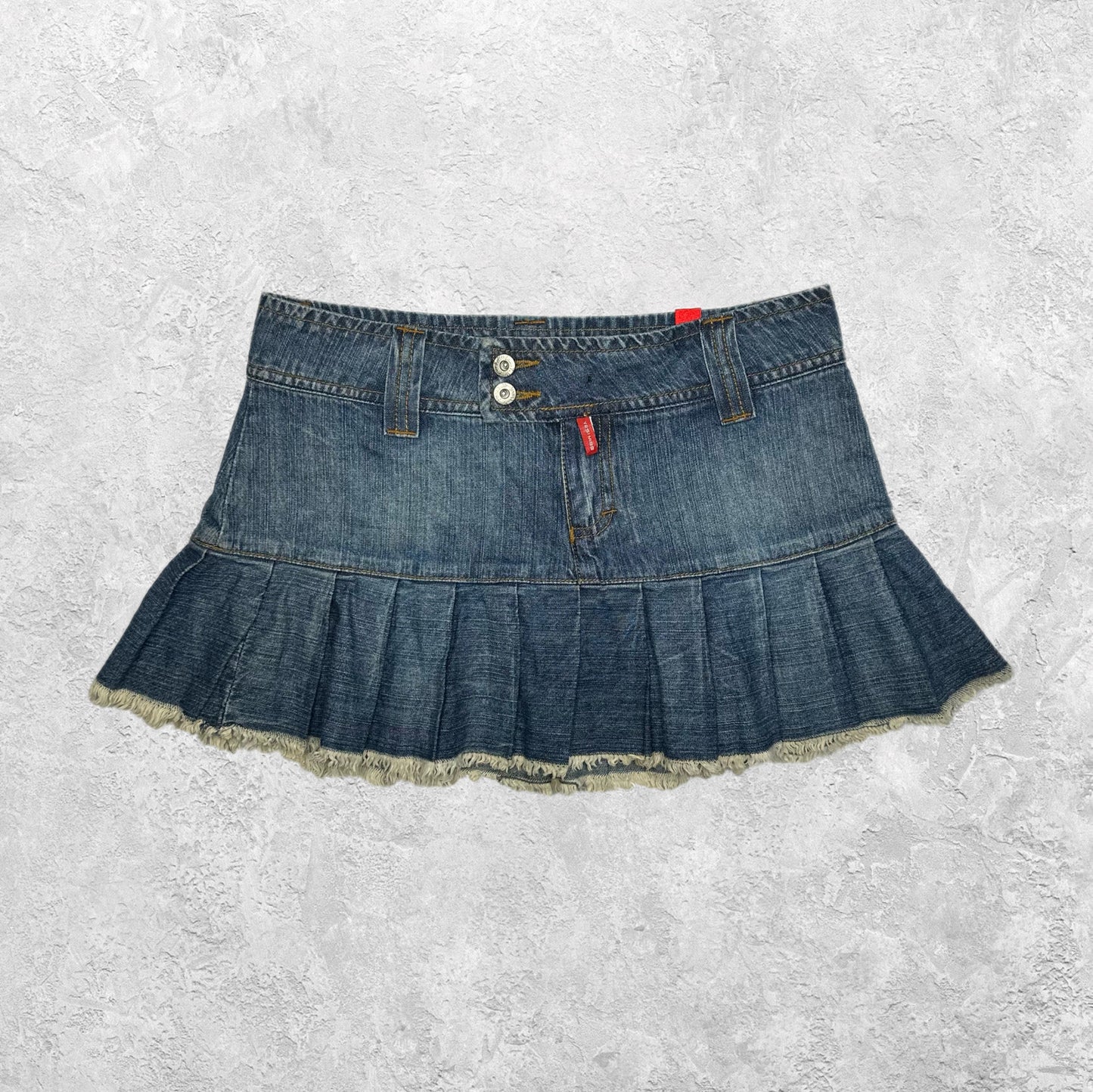 Yes!Miss Jeans Blue Denim Pleated Mini Skirt