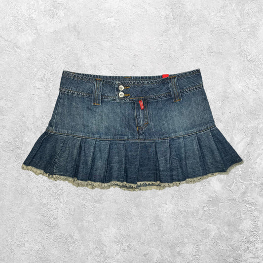 Yes!Miss Jeans Blue Denim Pleated Mini Skirt