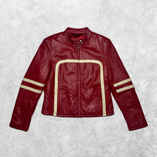 Wilsons Leather Red Moto Jacket