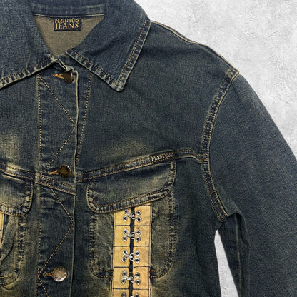 Plein Sud Distressed Wash Denim Jacket