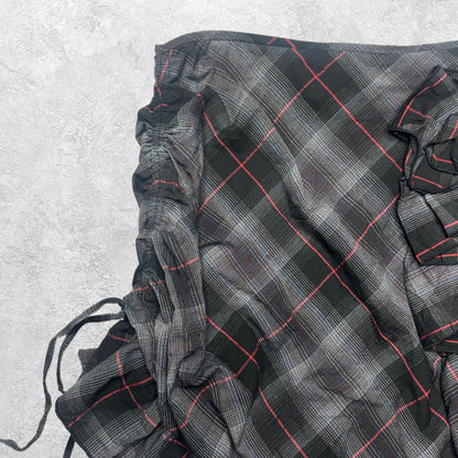 Cop Copine “Susan Jupe” Ruched Plaid Skirt