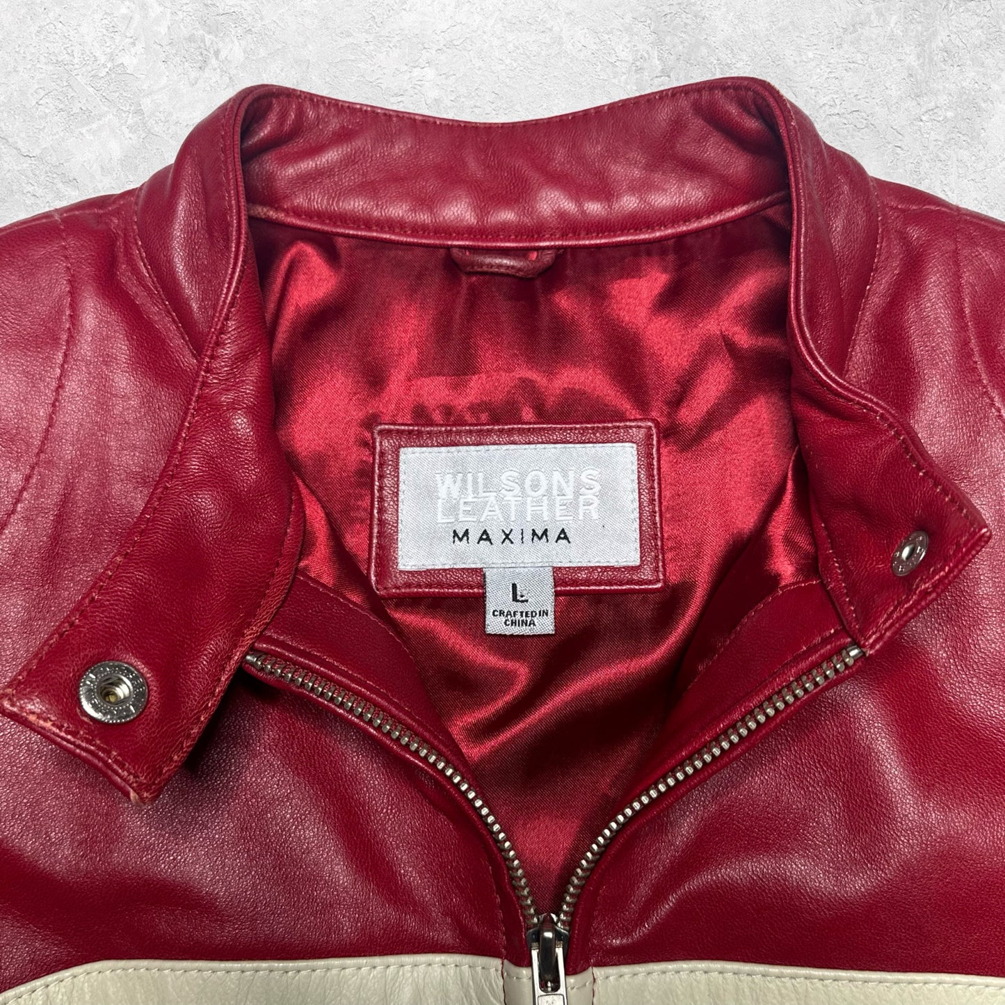 Wilsons Leather Red Moto Jacket